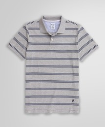 スーピマコットン ストレッチピケ BB#1ストライプ ポロシャツ Slim Fit