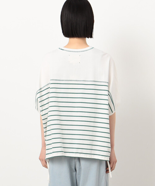 ONIGIRI（オニギリ）の「ボーダー　ドルマンスリーブＴシャツ（Tシャツ/カットソー・レディース・イエロー/オレンジ/ネイビー/ターコイズブルー・FREE）」の13枚目の写真