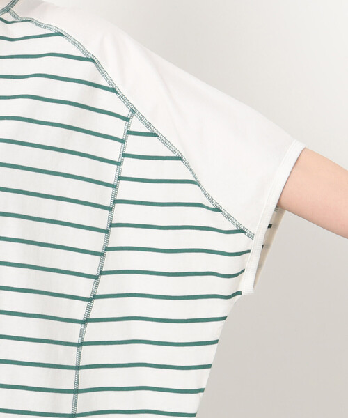 ONIGIRI（オニギリ）の「ボーダー　ドルマンスリーブＴシャツ（Tシャツ/カットソー・レディース・イエロー/オレンジ/ネイビー/ターコイズブルー・FREE）」の11枚目の写真