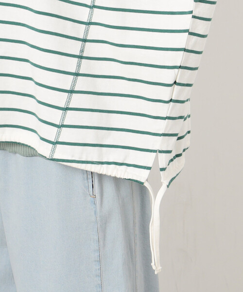 ONIGIRI（オニギリ）の「ボーダー　ドルマンスリーブＴシャツ（Tシャツ/カットソー・レディース・イエロー/オレンジ/ネイビー/ターコイズブルー・FREE）」の9枚目の写真