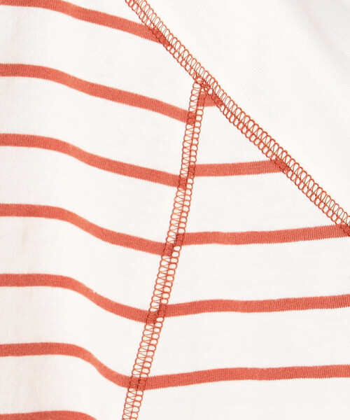 ONIGIRI（オニギリ）の「ボーダー　ドルマンスリーブＴシャツ（Tシャツ/カットソー・レディース・イエロー/オレンジ/ネイビー/ターコイズブルー・FREE）」の7枚目の写真