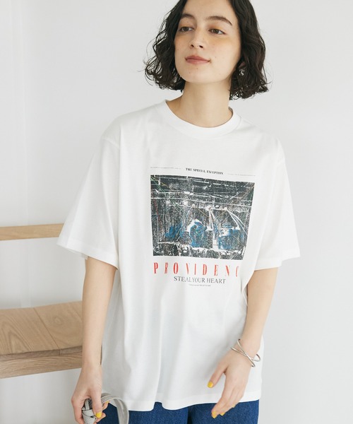 CRAFT STANDARD BOUTIQUE(クラフトスタンダードブティック)の「【ユニセックス】UVカット / LIVE TEE(Tシャツ/カットソー・レディース・チャコールグレー/オフホワイト/グリーン・M/L/XL)」の2枚目の写真