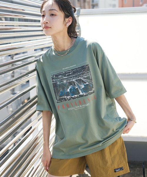 CRAFT STANDARD BOUTIQUE(クラフトスタンダードブティック)の「【ユニセックス】UVカット / LIVE TEE(Tシャツ/カットソー・レディース・チャコールグレー/オフホワイト/グリーン・M/L/XL)」の3枚目の写真