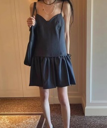 サイドリボンデザインキャミワンピース