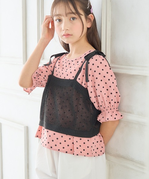 marie claire ドット柄 半袖シャツとスカートセット(Lサイズ) marie claire ドット柄 半袖シャツとスカートセット(Lサイズ