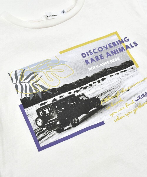 Noeil aime BeBe（ノイユエイムベベ）の「サファリカー写真プリントTシャツ(80~130cm)（Tシャツ/カットソー・キッズ・ホワイト/グリーン・130cm/80ｃｍ/90cm/110cm/100cm/120cm）」の9枚目の写真