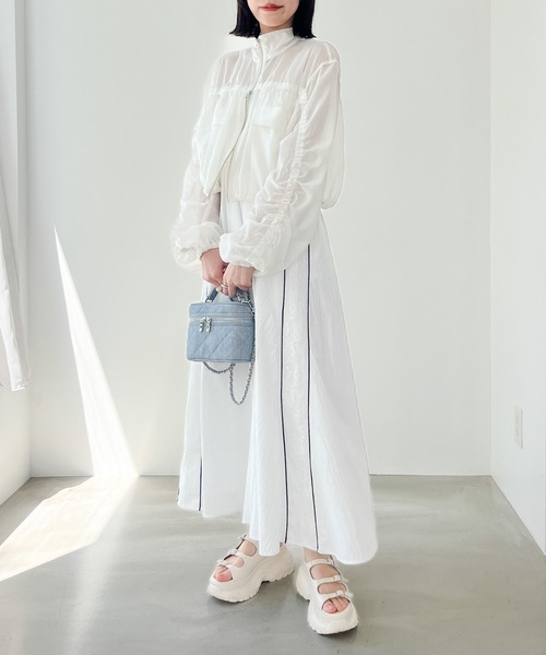 Heather（ヘザー）の「ラインレースシャーリングキャミワンピース　118751（ワンピース・レディース・ホワイト/ネイビー/ブラック・FREE）」の17枚目の写真