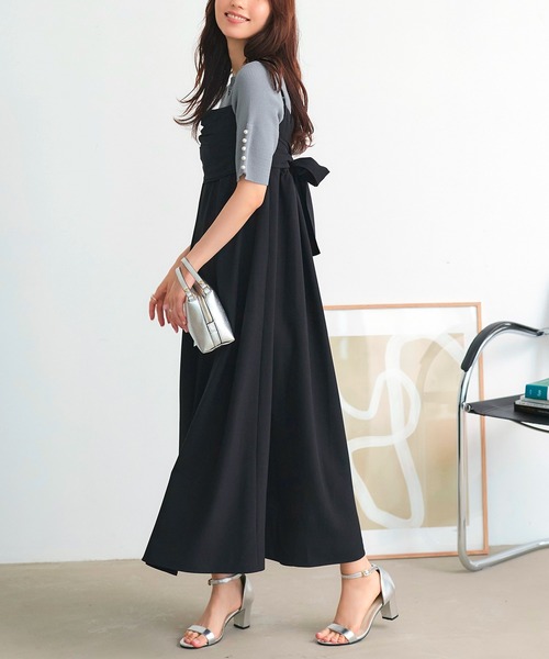 RUIRUE BOUTIQUE(ルイルエブティック)の「洗える3WAYスリーブ&フレアロング丈ワンピースセット リゾート(ワンピース・レディース・ピンク/ブラック/チャコールグレー・3L/LL/L/M/S)」の6枚目の写真