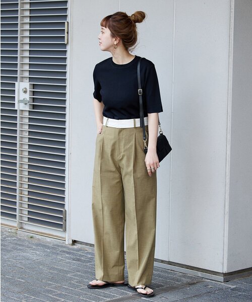 B.C STOCK(ベーセーストック)の「《追加》マーベルトパンツ(スラックス・レディース・グレー/ベージュ/ブラック・MEDIUM/SMALL)」の5枚目の写真