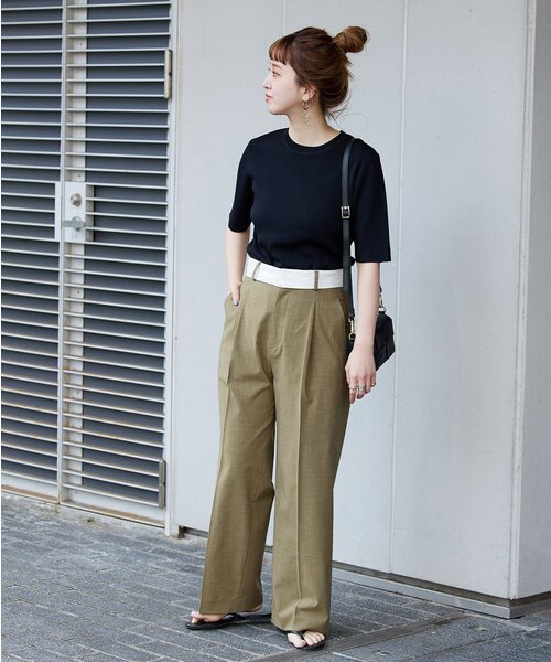 B.C STOCK(ベーセーストック)の「《追加》マーベルトパンツ(スラックス・レディース・グレー/ベージュ/ブラック・MEDIUM/SMALL)」の8枚目の写真