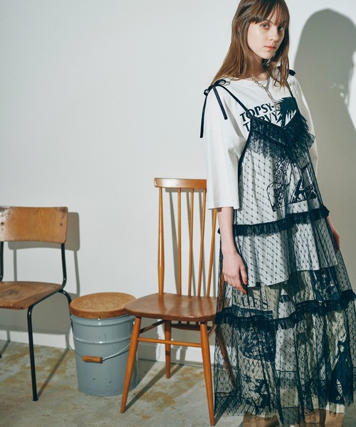 RNA（アールエヌエー）の「D1653 ダイヤモンドメッシュキャミワンピース（ワンピース・レディース・ブラック/キナリ/ベージュ・MEDIUM）」の13枚目の写真