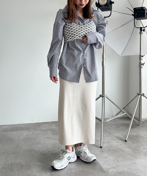 apres jour mignon(アプレジュールミニョン)の「シュエットリブスカート【ZOZOTOWN限定アイテム】(スカート・レディース・レッド/ピンク/杢グレー/ブルー/パープル/イエロー/ブラック/アイボリー・X-LARGE/SMALL/MEDIUM)」の15枚目の写真