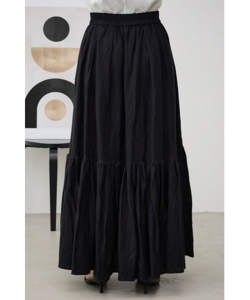 AZUL by moussy（アズールバイマウジー）の「リネンミックスマキシスカート（スカート・レディース・グリーン/ブラウン/レッド/ブラック/ライトベージュ・FREE）」の11枚目の写真