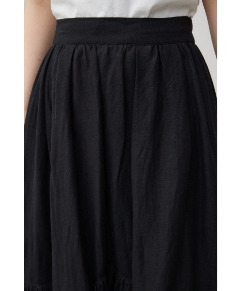 AZUL by moussy（アズールバイマウジー）の「リネンミックスマキシスカート（スカート・レディース・グリーン/ブラウン/レッド/ブラック/ライトベージュ・FREE）」の12枚目の写真