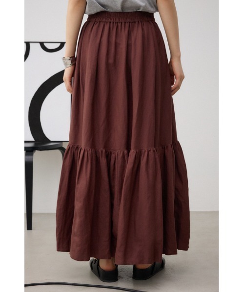 AZUL by moussy（アズールバイマウジー）の「リネンミックスマキシスカート（スカート・レディース・グリーン/ブラウン/レッド/ブラック/ライトベージュ・FREE）」の22枚目の写真
