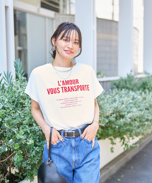 Rouge vif（ルージュヴィフ）の「【一部店舗限定】シルケット天竺フレンチスリーブT（Tシャツ/カットソー・レディース・レッド/ブルー・フリー）」の3枚目の写真