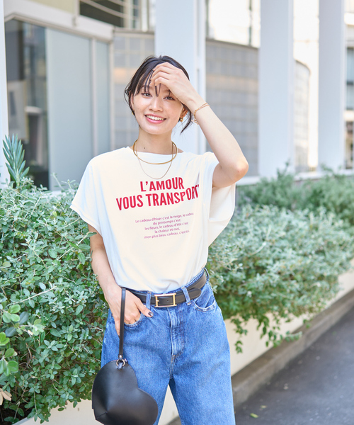 Rouge vif（ルージュヴィフ）の「【一部店舗限定】シルケット天竺フレンチスリーブT（Tシャツ/カットソー・レディース・レッド/ブルー・フリー）」の4枚目の写真