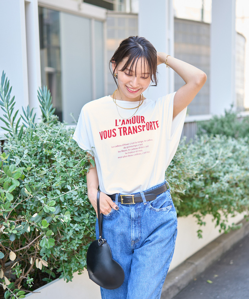 Rouge vif（ルージュヴィフ）の「【一部店舗限定】シルケット天竺フレンチスリーブT（Tシャツ/カットソー・レディース・レッド/ブルー・フリー）」の5枚目の写真