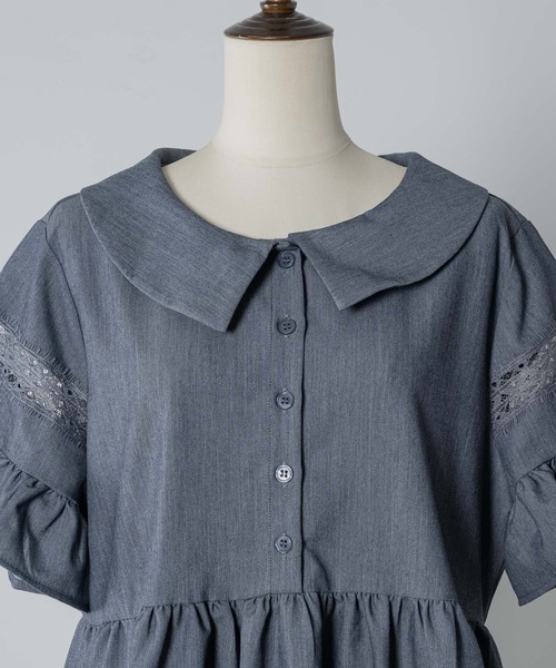 INTER FACTORY（インターファクトリー）の「レース切り替えワンピース　made in INTER FACTORY（ワンピース・レディース・グリーン/ピンク/ブルー・FREE）」の6枚目の写真