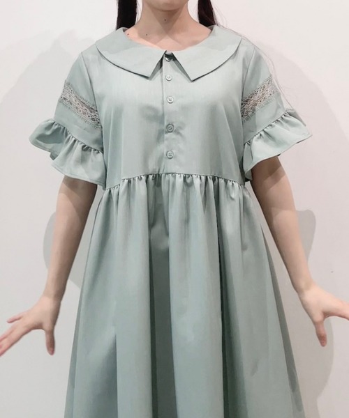 INTER FACTORY（インターファクトリー）の「レース切り替えワンピース　made in INTER FACTORY（ワンピース・レディース・グリーン/ピンク/ブルー・FREE）」の15枚目の写真