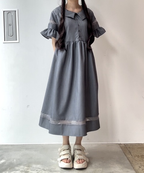 INTER FACTORY（インターファクトリー）の「レース切り替えワンピース　made in INTER FACTORY（ワンピース・レディース・グリーン/ピンク/ブルー・FREE）」の20枚目の写真