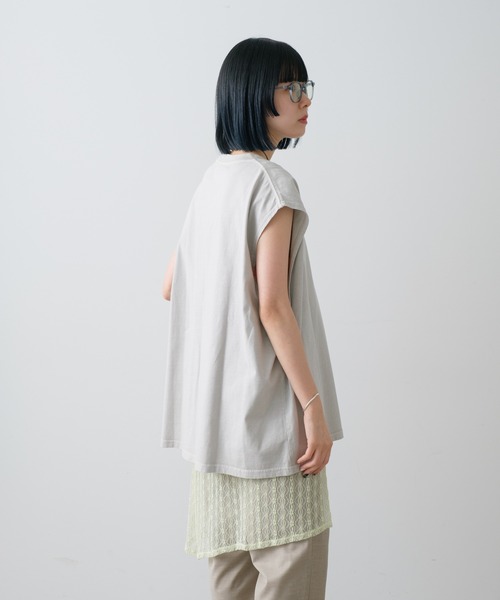 WHIMSIC(ウィムジック)の「【UNISEX】ピグメントダイノースリーブTシャツ(Tシャツ/カットソー・メンズ・チャコールグレー/グリーン系その他/グレー/ホワイト/オレンジ・FREE)」の1枚目の写真