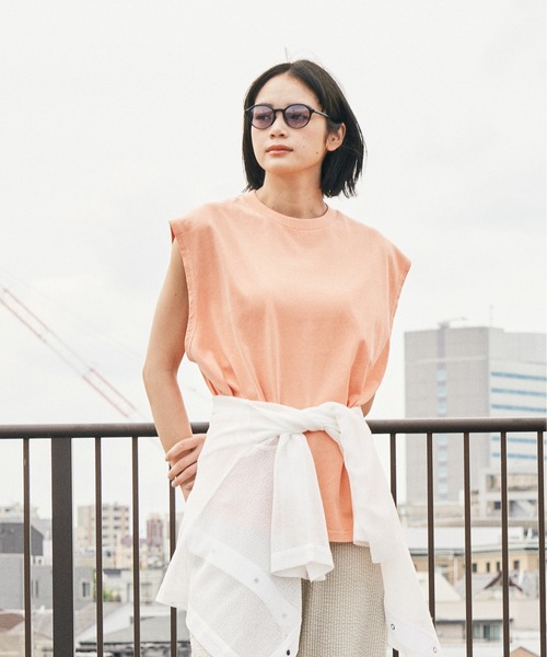 WHIMSIC(ウィムジック)の「【UNISEX】ピグメントダイノースリーブTシャツ(Tシャツ/カットソー・メンズ・チャコールグレー/グリーン系その他/グレー/ホワイト/オレンジ・FREE)」の5枚目の写真