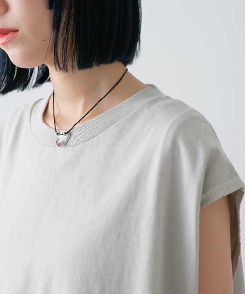 WHIMSIC(ウィムジック)の「【UNISEX】ピグメントダイノースリーブTシャツ(Tシャツ/カットソー・メンズ・チャコールグレー/グリーン系その他/グレー/ホワイト/オレンジ・FREE)」の13枚目の写真