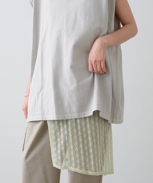 WHIMSIC(ウィムジック)の「【UNISEX】ピグメントダイノースリーブTシャツ(Tシャツ/カットソー・メンズ・チャコールグレー/グリーン系その他/グレー/ホワイト/オレンジ・FREE)」の14枚目の写真