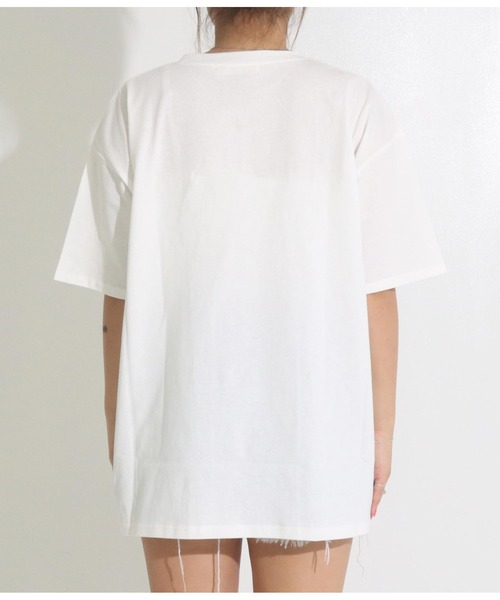 anap mimpi（アナップミンピ）の「CALIFORNIA 刺繍 コットン ビッグ 半袖 Tシャツ（Tシャツ/カットソー・レディース・ホワイト/ブラック・FREE）」の17枚目の写真
