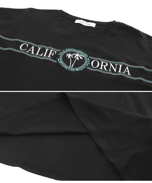 anap mimpi（アナップミンピ）の「CALIFORNIA 刺繍 コットン ビッグ 半袖 Tシャツ（Tシャツ/カットソー・レディース・ホワイト/ブラック・FREE）」の18枚目の写真
