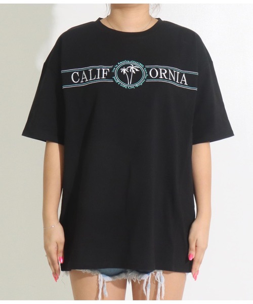 anap mimpi（アナップミンピ）の「CALIFORNIA 刺繍 コットン ビッグ 半袖 Tシャツ（Tシャツ/カットソー・レディース・ホワイト/ブラック・FREE）」の15枚目の写真