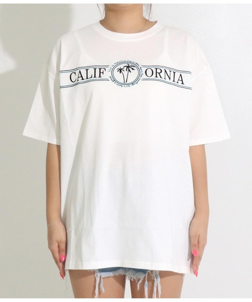 anap mimpi（アナップミンピ）の「CALIFORNIA 刺繍 コットン ビッグ 半袖 Tシャツ（Tシャツ/カットソー・レディース・ホワイト/ブラック・FREE）」の14枚目の写真