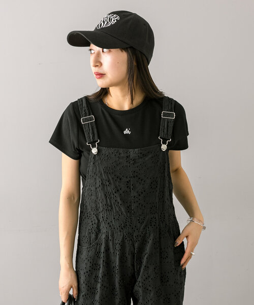 mline（エムライン）の「[mline]レースサロペット（サロペット/オーバーオール・レディース・ブラック/オフホワイト・FREE）」の12枚目の写真