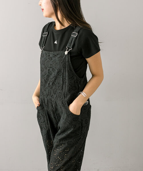 mline（エムライン）の「[mline]レースサロペット（サロペット/オーバーオール・レディース・ブラック/オフホワイト・FREE）」の16枚目の写真