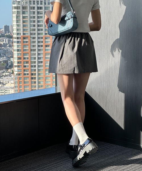 3.3 Field Trip （3.3フィールドトリップ）の「3.3 Field Trip／リボンプリーツスカート（裏地あり）（スカート・レディース・グレー/ブラック・FREE）」の16枚目の写真