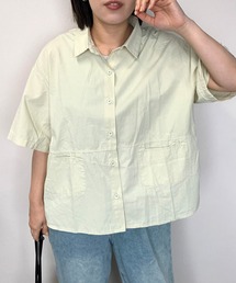 バックフリル半袖シャツ