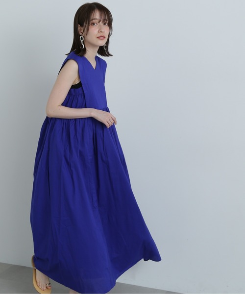 N.（N. Natural Beauty Basic）（エヌエヌナチュラルビューティーベーシック）の「◆コットンボイルVネックボリュームワンピース（ワンピース・レディース・レッド/ロイヤルブルー/ブラック・SMALL/MEDIUM）」の18枚目の写真