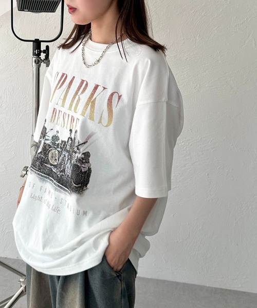apres jour mignon(アプレジュールミニョン)の「アソートピグメントBIGロックTシャツ【ZOZOTOWN限定アイテム】(Tシャツ/カットソー・レディース・ブラック/ネイビー/ピンク/オフホワイト/ブルー/ホワイト系その他/ブラック系その他/ホワイト系その他2/ブラック系その他2/ブラック系その他3・X-LARGE/フリー)」の2枚目の写真