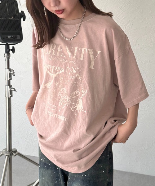 apres jour mignon(アプレジュールミニョン)の「アソートピグメントBIGロックTシャツ【ZOZOTOWN限定アイテム】(Tシャツ/カットソー・レディース・ブラック/ネイビー/ピンク/オフホワイト/ブルー/ホワイト系その他/ブラック系その他/ホワイト系その他2/ブラック系その他2/ブラック系その他3・X-LARGE/フリー)」の10枚目の写真
