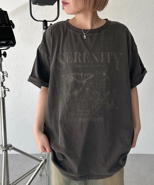 apres jour mignon(アプレジュールミニョン)の「アソートピグメントBIGロックTシャツ【ZOZOTOWN限定アイテム】(Tシャツ/カットソー・レディース・ブラック/ネイビー/ピンク/オフホワイト/ブルー/ホワイト系その他/ブラック系その他/ホワイト系その他2/ブラック系その他2/ブラック系その他3・X-LARGE/フリー)」の6枚目の写真