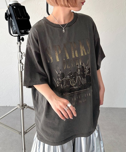 apres jour mignon(アプレジュールミニョン)の「アソートピグメントBIGロックTシャツ【ZOZOTOWN限定アイテム】(Tシャツ/カットソー・レディース・ブラック/ネイビー/ピンク/オフホワイト/ブルー/ホワイト系その他/ブラック系その他/ホワイト系その他2/ブラック系その他2/ブラック系その他3・X-LARGE/フリー)」の7枚目の写真