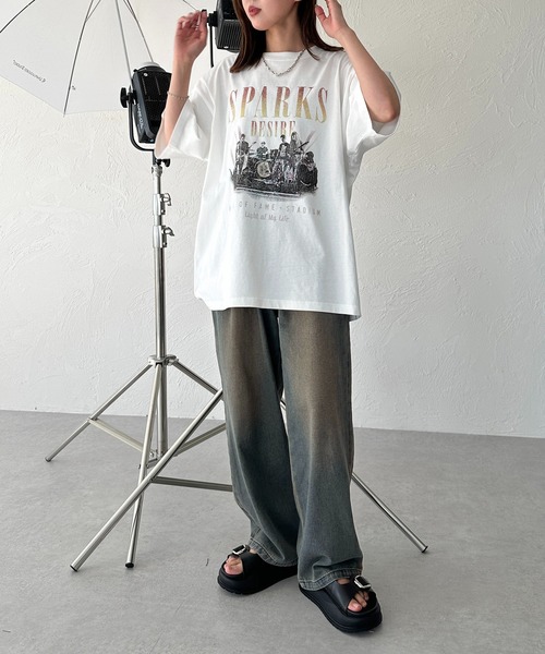 apres jour mignon(アプレジュールミニョン)の「アソートピグメントBIGロックTシャツ【ZOZOTOWN限定アイテム】(Tシャツ/カットソー・レディース・ブラック/ネイビー/ピンク/オフホワイト/ブルー/ホワイト系その他/ブラック系その他/ホワイト系その他2/ブラック系その他2/ブラック系その他3・X-LARGE/フリー)」の22枚目の写真
