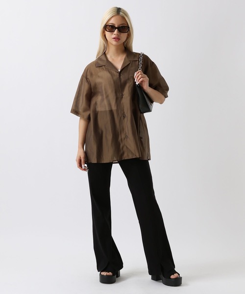 FOREVER 21（フォーエバー トゥエンティーワン）の「【2024SS】カットフレアパンツ（その他パンツ・レディース・カーキ/ブラック・MEDIUM/SMALL）」の15枚目の写真