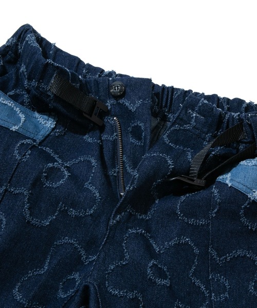 go slow caravan（ゴースローキャラバン）の「ジャガードデニム花柄脇ポケショーツ（デニムパンツ・メンズ・ダークインディゴブルー/ライトインディゴブルー・X-LARGE/LARGE/MEDIUM/SMALL）」の4枚目の写真