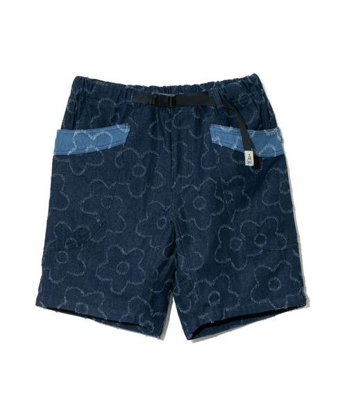 go slow caravan（ゴースローキャラバン）の「ジャガードデニム花柄脇ポケショーツ（デニムパンツ・メンズ・ダークインディゴブルー/ライトインディゴブルー・X-LARGE/LARGE/MEDIUM/SMALL）」の8枚目の写真