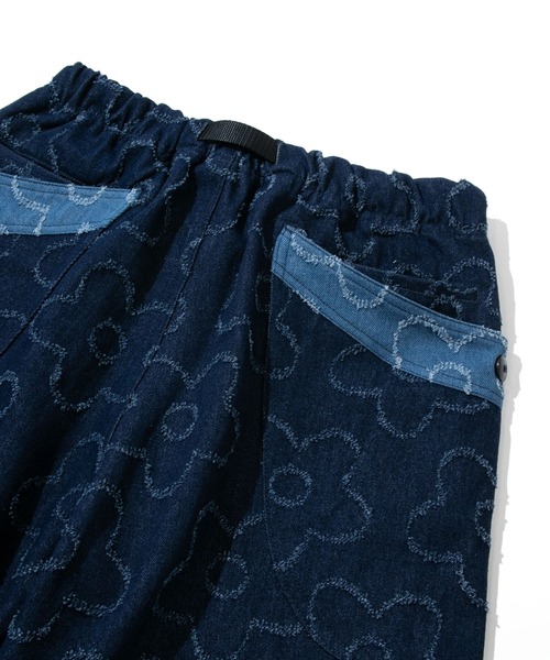 go slow caravan（ゴースローキャラバン）の「ジャガードデニム花柄脇ポケショーツ（デニムパンツ・メンズ・ダークインディゴブルー/ライトインディゴブルー・X-LARGE/LARGE/MEDIUM/SMALL）」の10枚目の写真