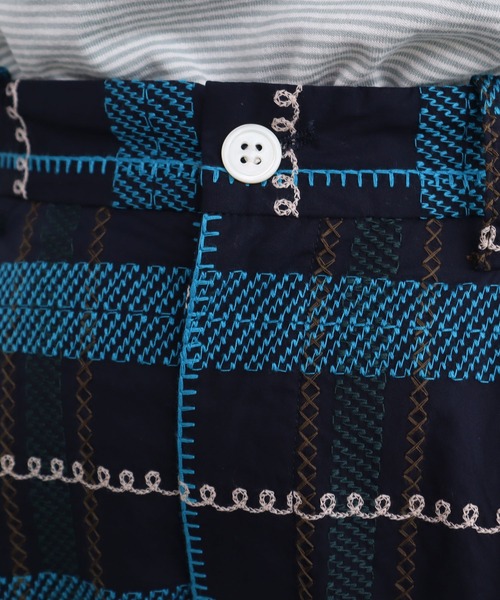 セール】○くるくるチェック刺繍パンツ（その他パンツ）｜l'atelier du