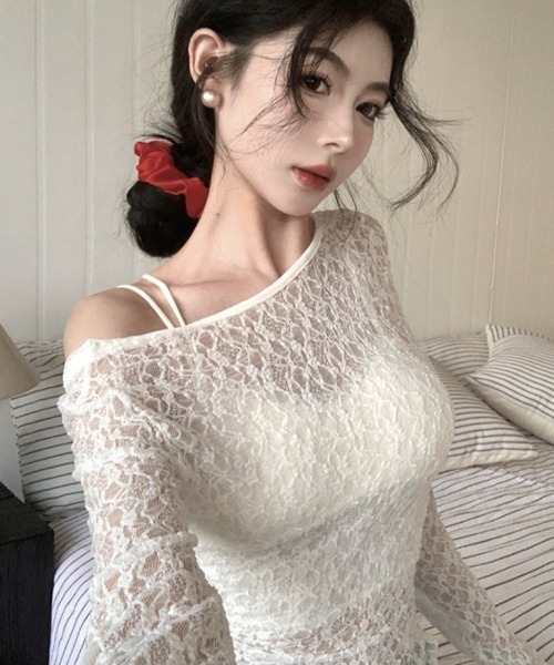 Achic(アシック)の「レースシアートップス(Tシャツ/カットソー・レディース・ホワイト/ブラック・M)」の17枚目の写真