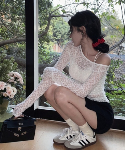 Achic(アシック)の「レースシアートップス(Tシャツ/カットソー・レディース・ホワイト/ブラック・M)」の20枚目の写真